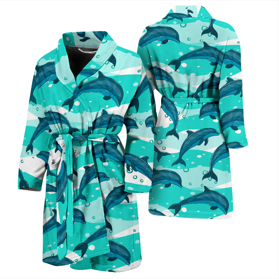 Dolphin Sea Pattern Men'S Bathrobe
