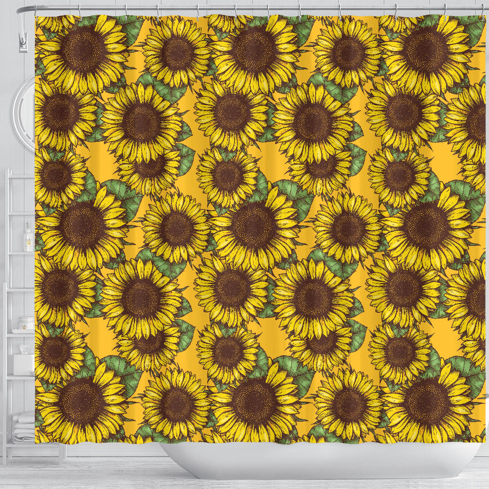 Sunflower Pattern Shower Curtain Fulfilled In US