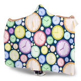 Colorful Clock Background Hooded Blanket