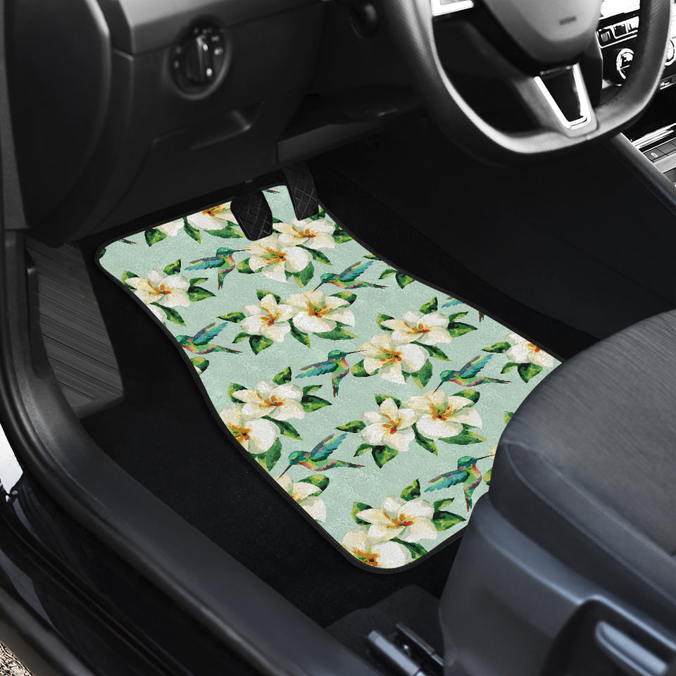 Hummingbird Pattern Print Design 01 Front and Back Car Mats