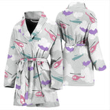 Helicopter Plane Pattern Women'S Bathrobe