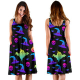 Colorful Halloween Background Sleeveless Midi Dress