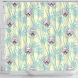 French Bulldog Hawaii Blackground Shower Curtain Fulfilled In US