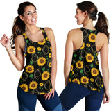 sunflower golden polygonal shapes Women Racerback Tank Top
