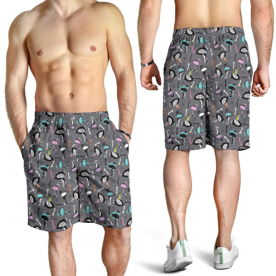 Ostrich Pattern Print Design 01 Men Shorts