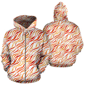 Fire Flame Watercolor Pattern Zip Up Hoodie