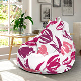 Pink Sketch Tulip Pattern Bean Bag Cover