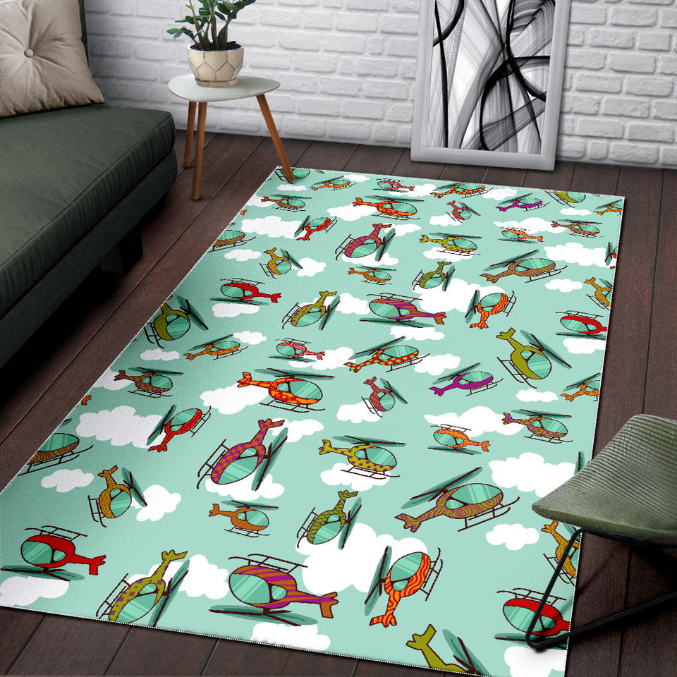 Helicopter Design Pattern Area Rug