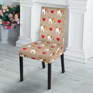 English Bulldog Pattern Print Design 05 Dining Chair Slipcover