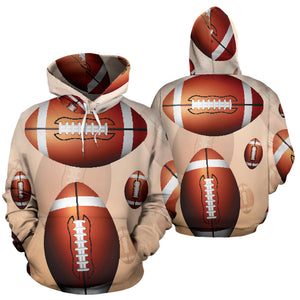 American Football Ball Design Pattern Men Women Pullover Hoodie