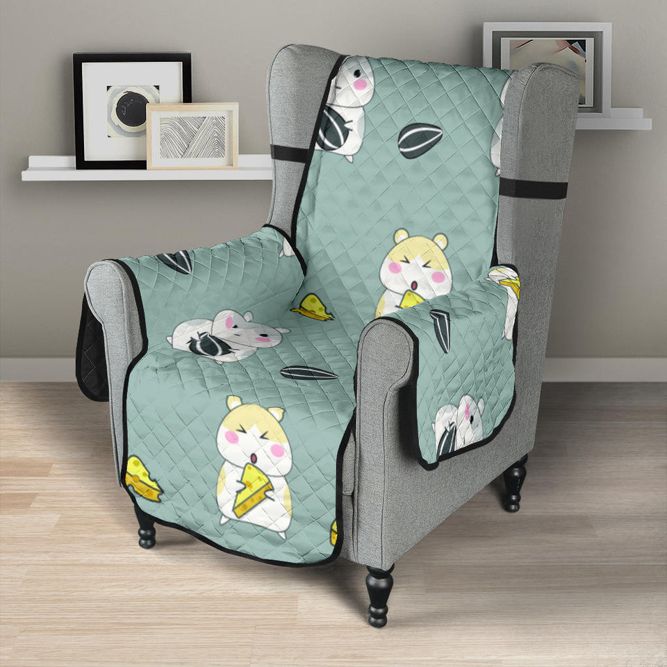 Cute hamster cheese pattern Chair Cover Protector