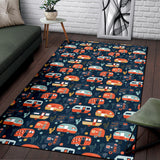 Camper Van Pattern Print Design 05 Area Rug