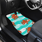 Octopuses Sea Wave Background Front And Back Car Mats