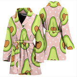 Avocado Heart Pink Background Women'S Bathrobe