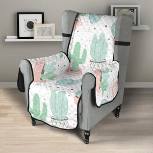 Pastel color cactus pattern Chair Cover Protector