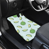 Durian Pattern Blue Background Front And Back Car Mats
