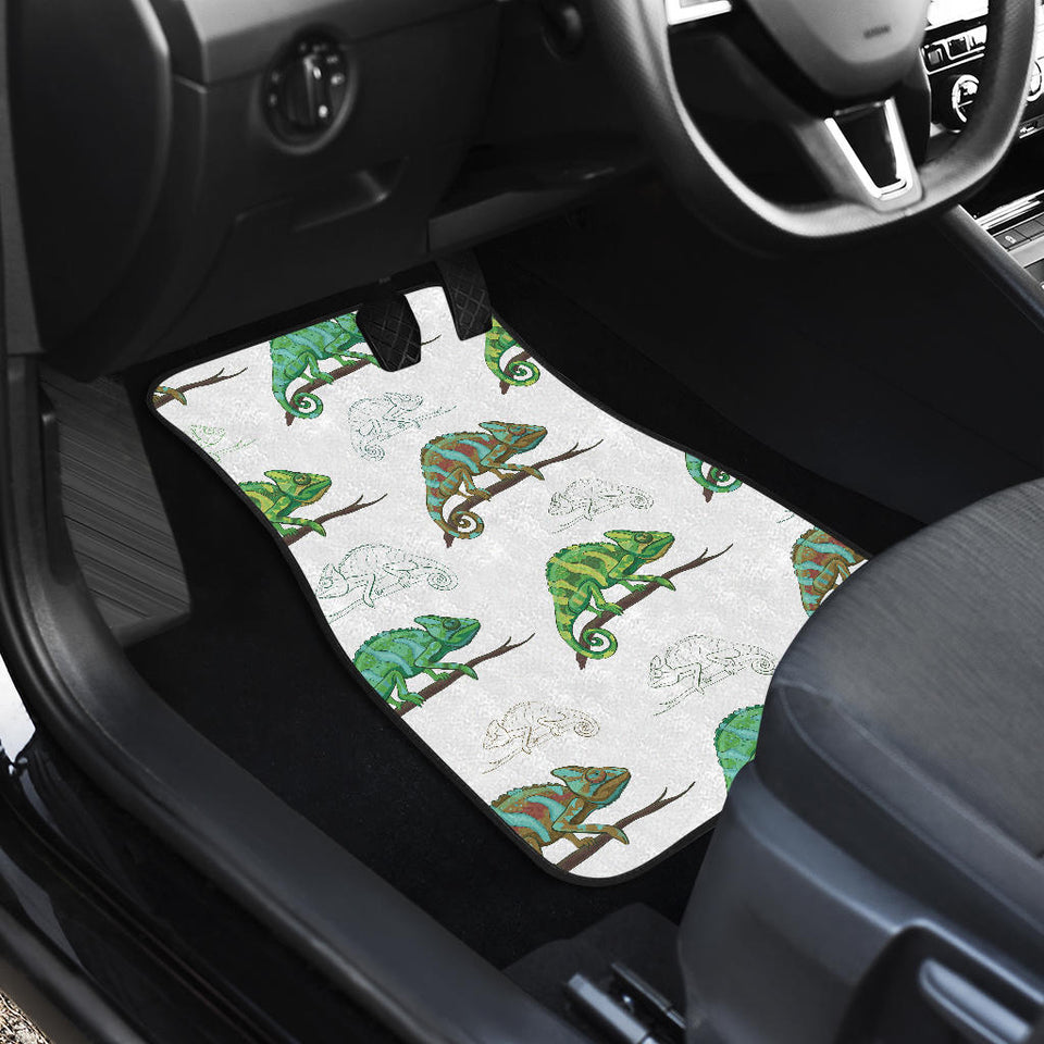 Chameleon Lizard Pattern Front And Back Car Mats