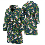 Pelican Pattern Print Design 05 Men's Bathrobe