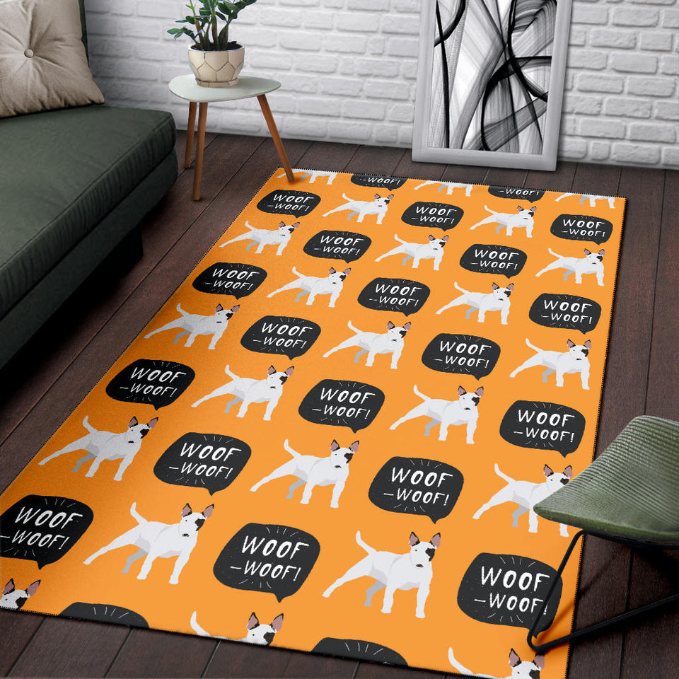 Bull Terrier Pattern Print Design 03 Area Rug