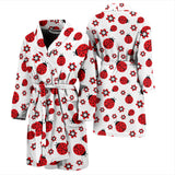 Ladybug Pattern Print Design 04 Men's Bathrobe
