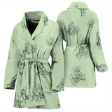 Broccoli Sketch Pattern Women'S Bathrobe