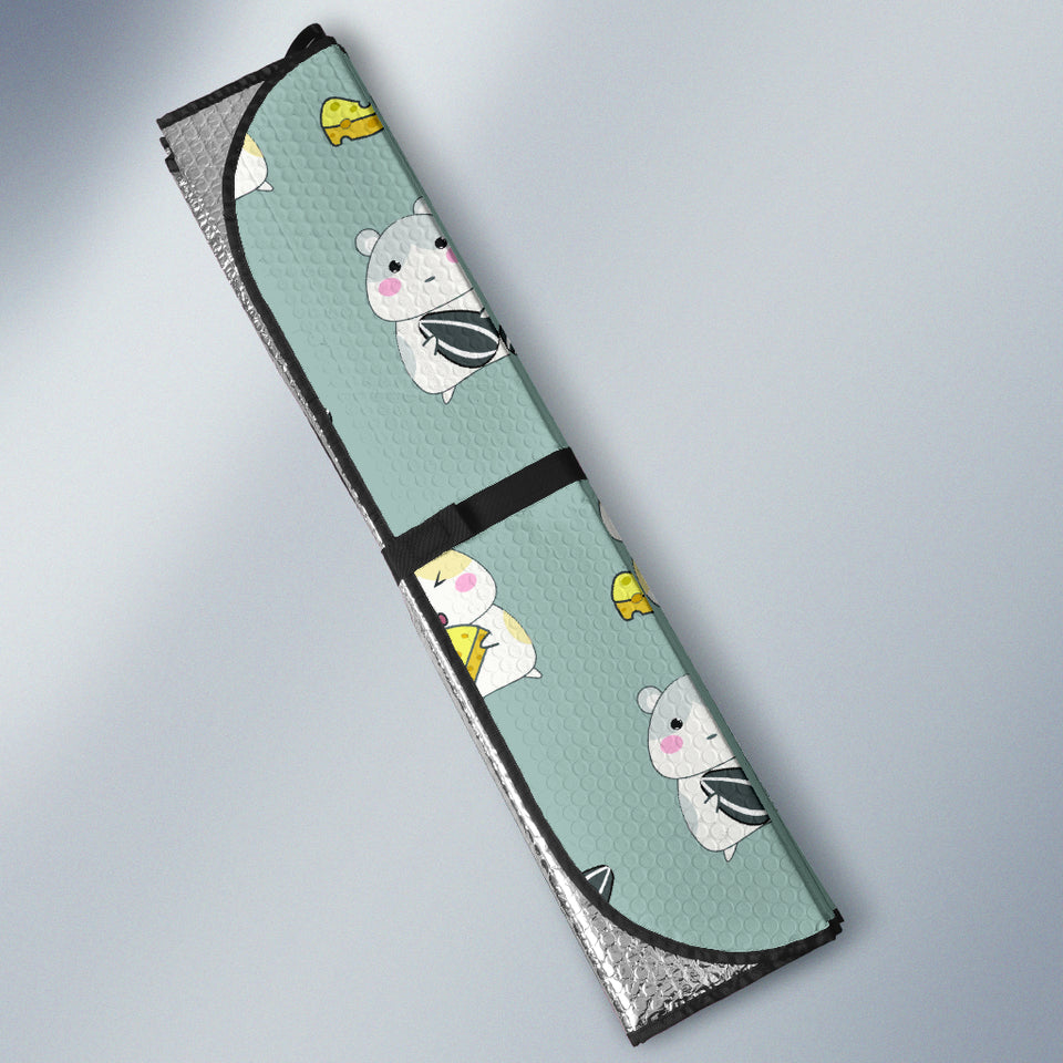 Cute Hamster Cheese Pattern Car Sun Shade