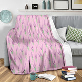 Lavender Pattern Pink Background Premium Blanket