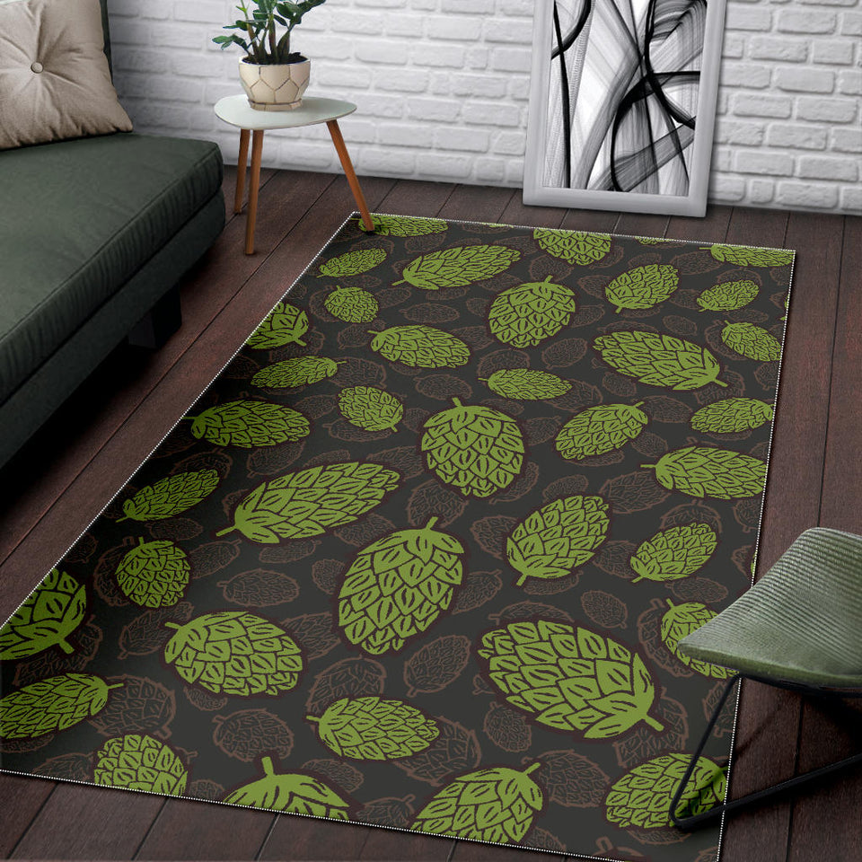 Hop Pattern Black Background Area Rug