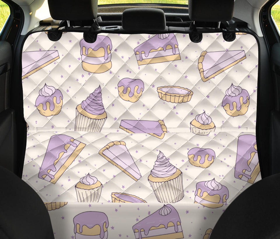 Cakes Pies Tarts Muffins And Eclairs Purple Blueberry Topping Pattern Dog Car Seat Covers