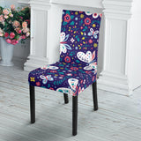 Colorful Butterfly Flower Pattern.Eps Dining Chair Slipcover
