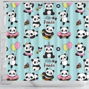 Cute Baby Panda Pattern Shower Curtain Fulfilled In US