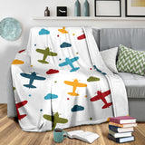 Airplane Star Cloud Colorful Premium Blanket
