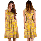 Potato Chips Pattern Print Design 01 Sleeveless Midi Dress