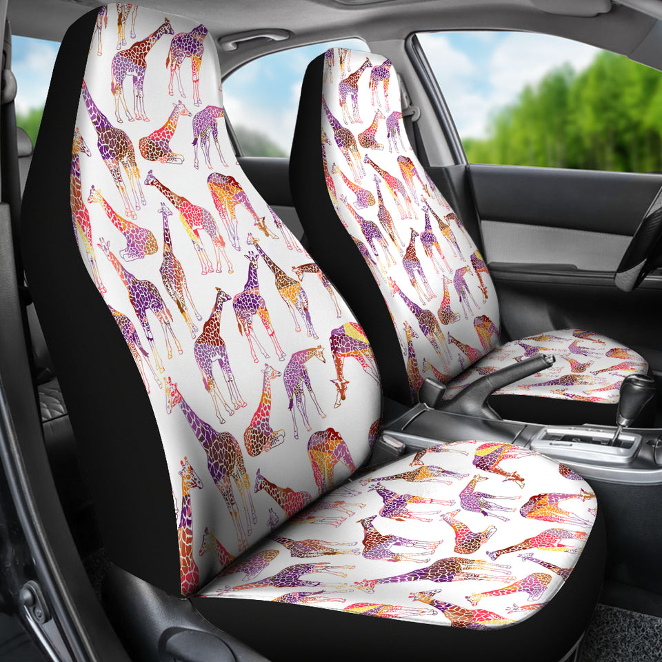 Giraffe Pattern Print Design 02 Universal Fit Car Seat Covers