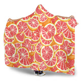 Tropical Grapefruit Pattern Hooded Blanket