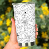 Spider Web Cobweb Pattern White Background Tumbler