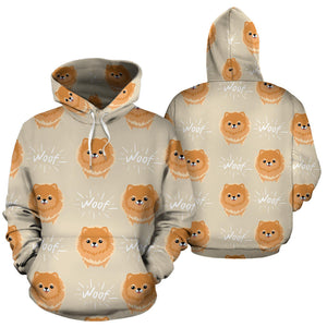 Cute Brown Pomeranian Puppy  Men Women Pullover Hoodie