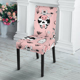 Cows Milk Product Pink Background Dining Chair Slipcover