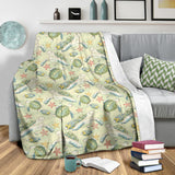 Hand Drawn Sea Turtle Fish Pattern Premium Blanket