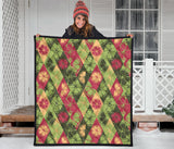 Cool Geometric Lime Pattern Premium Quilt