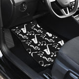 Saxophone Music Notes Treble Clef Black White Theme Front And Back Car Mats