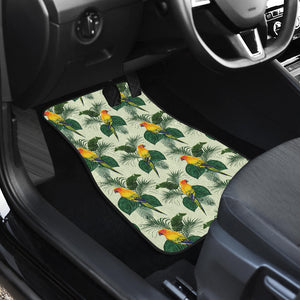Beautiful Parrot Palm Leaves Pattern Front Car Mats