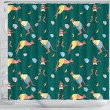 Kangaroo Leaves Pattern Shower Curtain Fulfilled In US