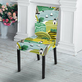 Hand Drawn Windmill Pattern Dining Chair Slipcover