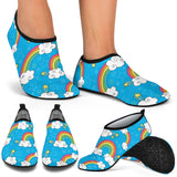 Rainbows Sky Clouds Pattern Aqua Shoes