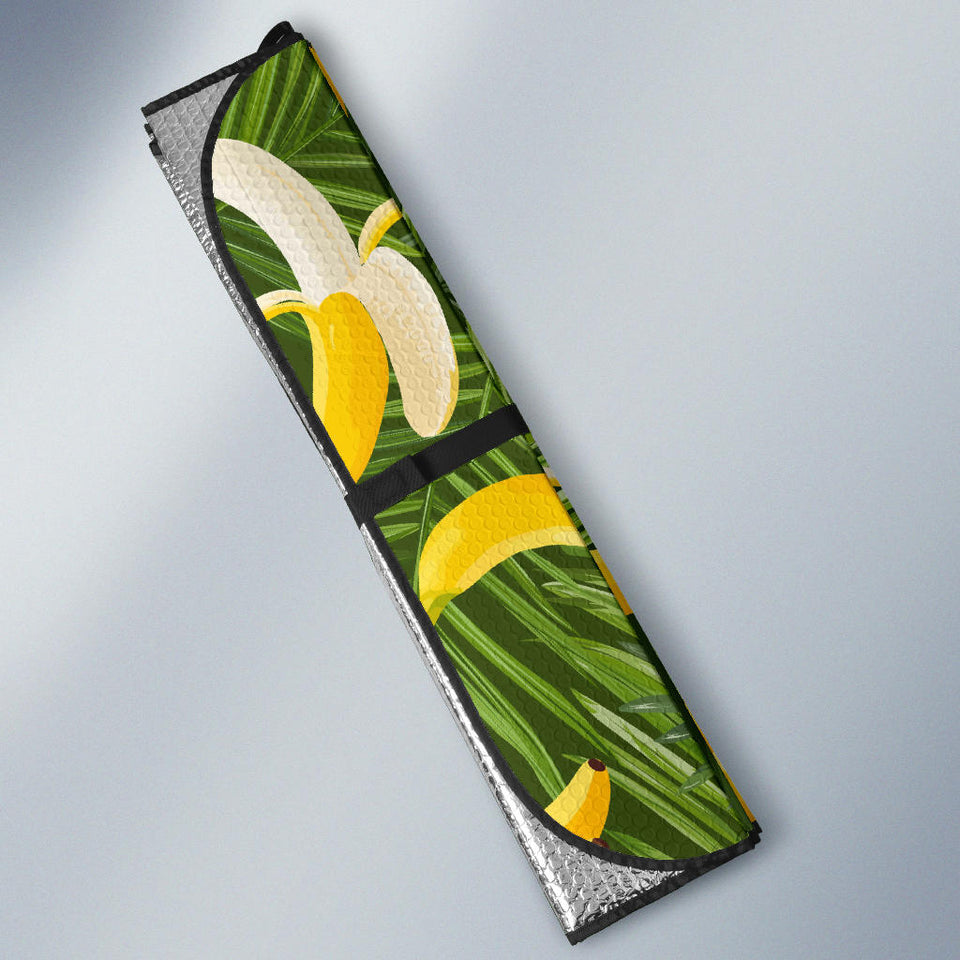Banana Palm Leaves Pattern Car Sun Shade