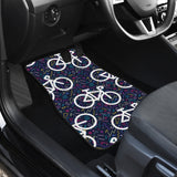 Bicycle Pattern Print Design 03 Front and Back Car Mats