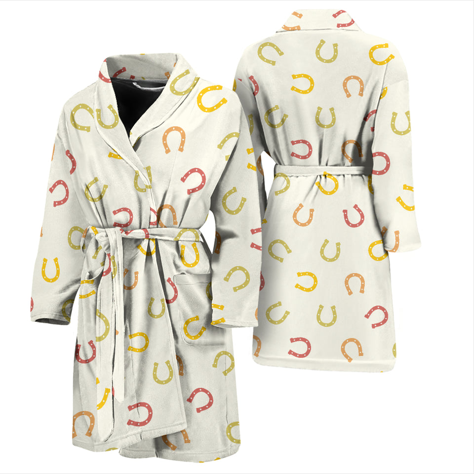 Horseshoes Pattern Print Design 02 Men's Bathrobe