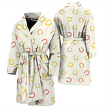 Horseshoes Pattern Print Design 02 Men's Bathrobe
