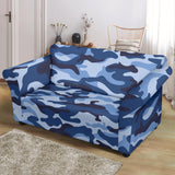 Blue Camo Camouflage Pattern Loveseat Couch Slipcover